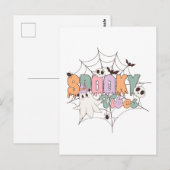 Spooky Vibes Halloween Postkarte (Vorne/Hinten)