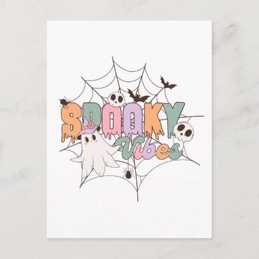 Spooky Vibes Halloween Postkarte (Vorderseite)