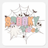 Spooky Vibes Halloween Quadratischer Aufkleber (Vorderseite)