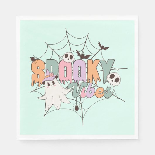Spooky Vibes Halloween Serviette (Vorderseite)