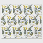 Spooky vibes Halloween-Symbole Muster Geschenkpapier (Flach)