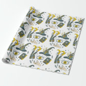 Spooky vibes Halloween-Symbole Muster Geschenkpapier (Ungerollt)