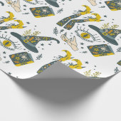 Spooky vibes Halloween symbols pattern Geschenkpapier (Ecke)