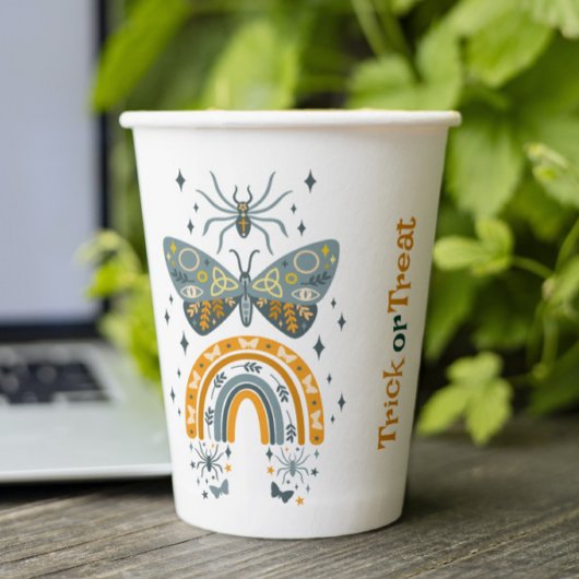 Spooky Vibes Halloween symbols pattern Paper Cups Pappbecher