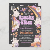 Spooky Vibes Hippie Halloween-Party Einladung (Vorne/Hinten)