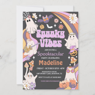 Spooky Vibes Hippie Halloween-Party Einladung