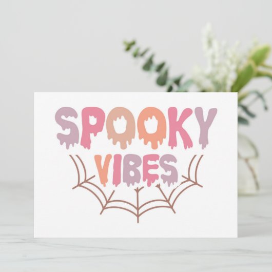 Spooky Vibes Karte (Stehend Vorderseite)