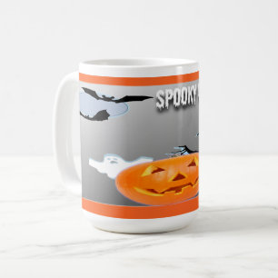 Spooky Vibes mit Orangefarbener Grenze Kaffeetasse