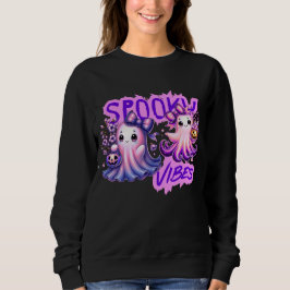 Spooky Vibes Niedlich Ghost Halloween Trick oder B Sweatshirt