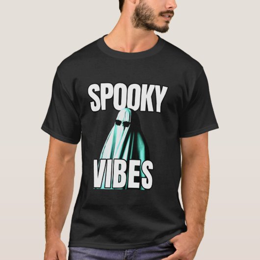 Spooky Vibes Niedlich Ghost in Sonnenbrille Funny  T-Shirt (Vorderseite)