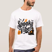 Spooky Vibes Niedlich Ghost Pumpkin Spuk House Art T-Shirt (Vorderseite)