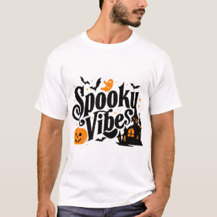 Spooky Vibes Niedlich Ghost Pumpkin Spuk House Art T-Shirt