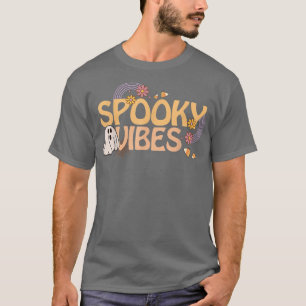 Spooky Vibes Niedlich Retro-Muster Halloween-Kostü T-Shirt