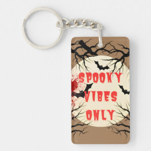 Spooky Vibes nur Halloween-Bat und Blut-Spritzer Schlüsselanhänger