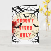 Spooky Vibes nur Halloween-Fledermäuse-blutige Kar Karte (Gelbe Blume)