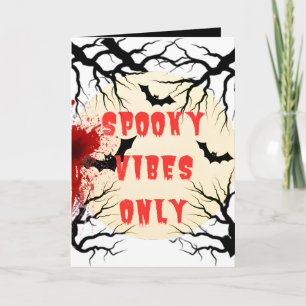 Spooky Vibes nur Halloween-Fledermäuse-blutige Kar Karte