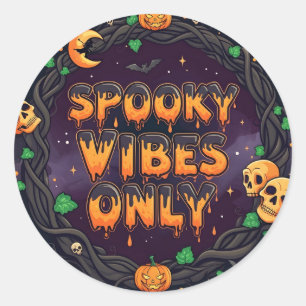 Spooky Vibes nur Halloween Runder Aufkleber