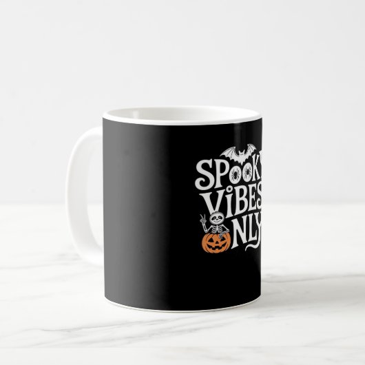 Spooky Vibes nur Halloween Sloth Oversized T-Shir Kaffeetasse (Vorderseite Links)