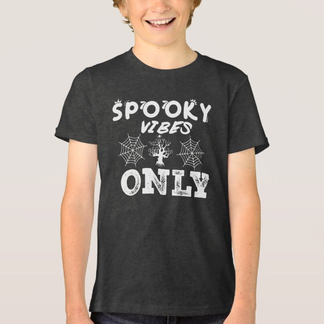 Spooky Vibes Only-67293 Kapuzenpullover Tri-Blend Shirt (Vorderseite)