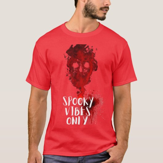 Spooky Vibes Only Red Smoke Skull Halloween Shirt (Vorderseite)