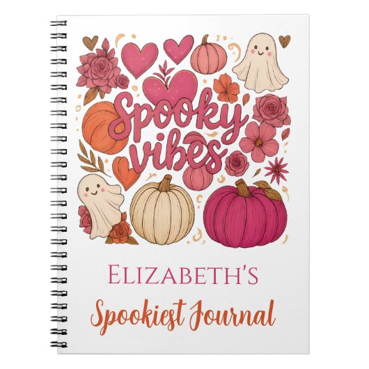 Spooky Vibes Personalisiert Halloween Journal Notizblock (Vorderseite)