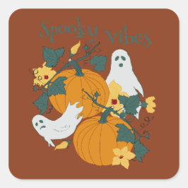 Spooky Vibes Quadratischer Aufkleber