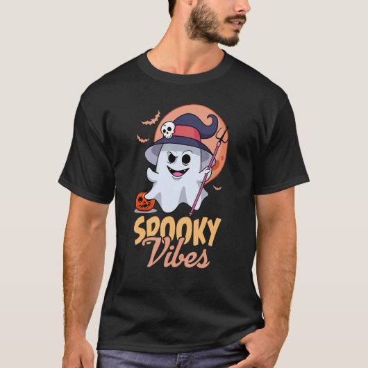 Spooky Vibes Retro 60er Halloween Kostüm Essential T-Shirt (Vorderseite)