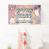 Spooky Vibes Retro Fun Halloween-Party Banner (Insitu)