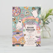 Spooky Vibes Retro Fun Halloween-Party Einladung (Stehend Vorderseite)