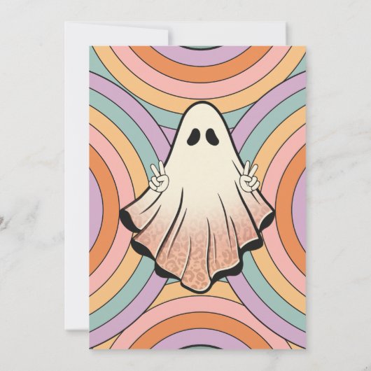 Spooky Vibes Retro Fun Halloween-Party Einladung (Rückseite)