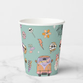 Spooky Vibes Retro Fun Halloween-Party Pappbecher (Rückseite)