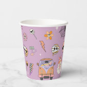 Spooky Vibes Retro Fun Halloween-Party Pappbecher (Rückseite)