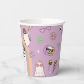 Spooky Vibes Retro Fun Halloween-Party Pappbecher (Links)