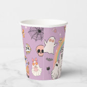 Spooky Vibes Retro Fun Halloween-Party Pappbecher (Rechts)