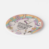 Spooky Vibes Retro Fun Halloween-Party Pappteller (Schrägansicht)