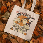 Spooky Vibes Retro Ghosts Cats Pumkin Halloween Tragetasche