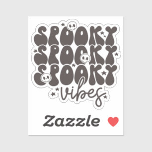 Spooky Vibes Retro Groovy Halloween Aufkleber