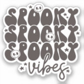 Spooky Vibes Retro Groovy Halloween Aufkleber (Vorderseite)