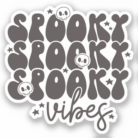 Spooky Vibes Retro Groovy Halloween Aufkleber (Vorderseite)