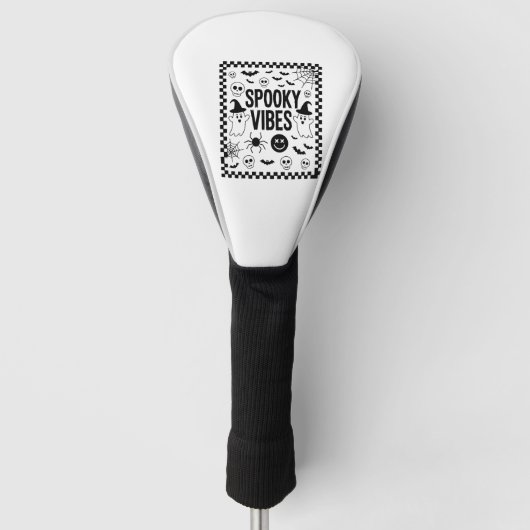 Spooky Vibes Retro Halloween Golf Headcover (Vorderseite)