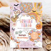 Spooky Vibes Retro Halloween-Party Girl Birthday Einladung