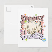 Spooky Vibes Retro Halloween Postkarte (Vorne/Hinten)