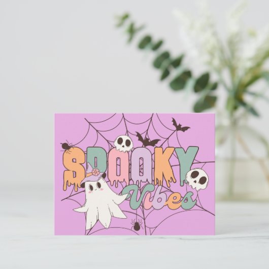 Spooky Vibes Retro Pastel Postkarte (Stehend Vorderseite)