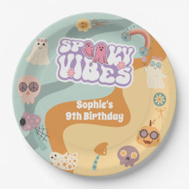 Spooky vibes Rettro Vintage Halloween Kindergeburt Pappteller