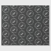 Spooky Vibes Schwarz-weiß Happy Halloween Muster Geschenkpapier (Flach)