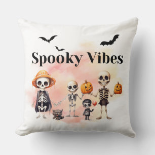 Spooky Vibes Skeleton Family Halloween Kissen