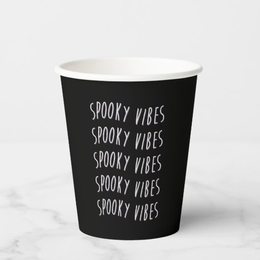 spooky vibes typography pappbecher (Vorderseite)