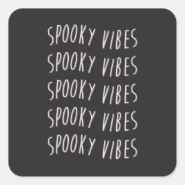 spooky vibes typography quadratischer aufkleber