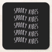 spooky vibes typography rechteckiger pappuntersetzer (Vorderseite)