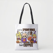 Spooky Vibes und Coffee Halloween Totbeutel Tasche (Vorderseite)